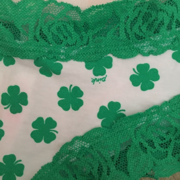 🍀VS PINK Shamrock Lace Trim Cheekster Panty - Picture 3 of 3
